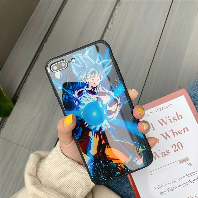 Super Saiyan vegeta Dragon Ball Z Сон Гоку чехол для iPhone 11 Pro 8, 7, 6, 6S Plus, X Xs Max Xr роскошный зеркальный Стекло чехол Coque