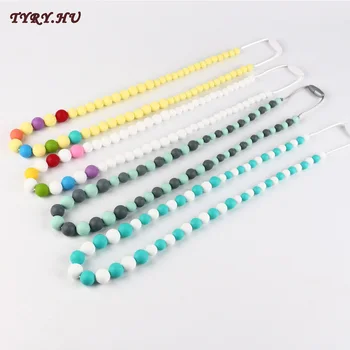 

TYRY.HU Silicone Necklace Teething Beads BPA Free PVC Free Food Grade Silicone Beads for Baby Chew promote baby gums development