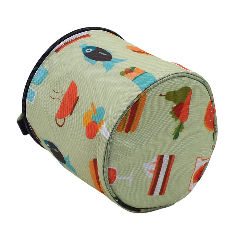 1 шт. мультяшная ткань цилиндрическая Портативная сумка для еды для взрослых детей, пикника, офиса изоляция обеда сумки большие
