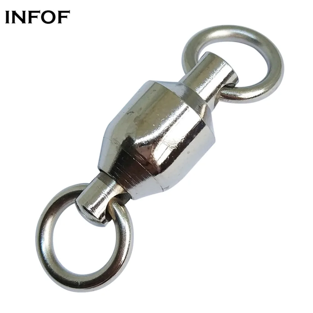 

INFOF 50pcs/lot Ball Bearing Swivels with Solid Rings Fishing Swivels Stainless Steel Lure Hook Connector Carp Fishing Tackles