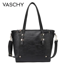 VASCHY, модные женские сумки, сумки-шопперы для женщин, искусственная кожа, с верхней ручкой, сумка-портфель, кошелек для дам с маленькой сумочкой, дизайнерская