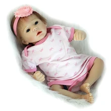 Reborn Newborn Babies Doll Rooted Mohair Girl Baby Dolls 20 Inch 50 cm Lifelike Silicone Toy With Cloth Body Kids Birthday Gift