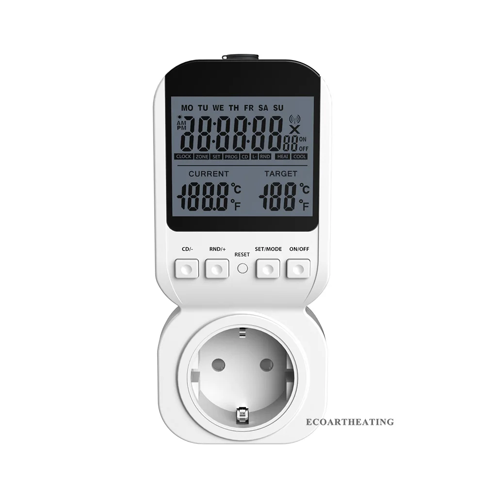 Multi function Thermostat Timer Switch Socket with Sensor Probe Energy saving Mechanical Timer