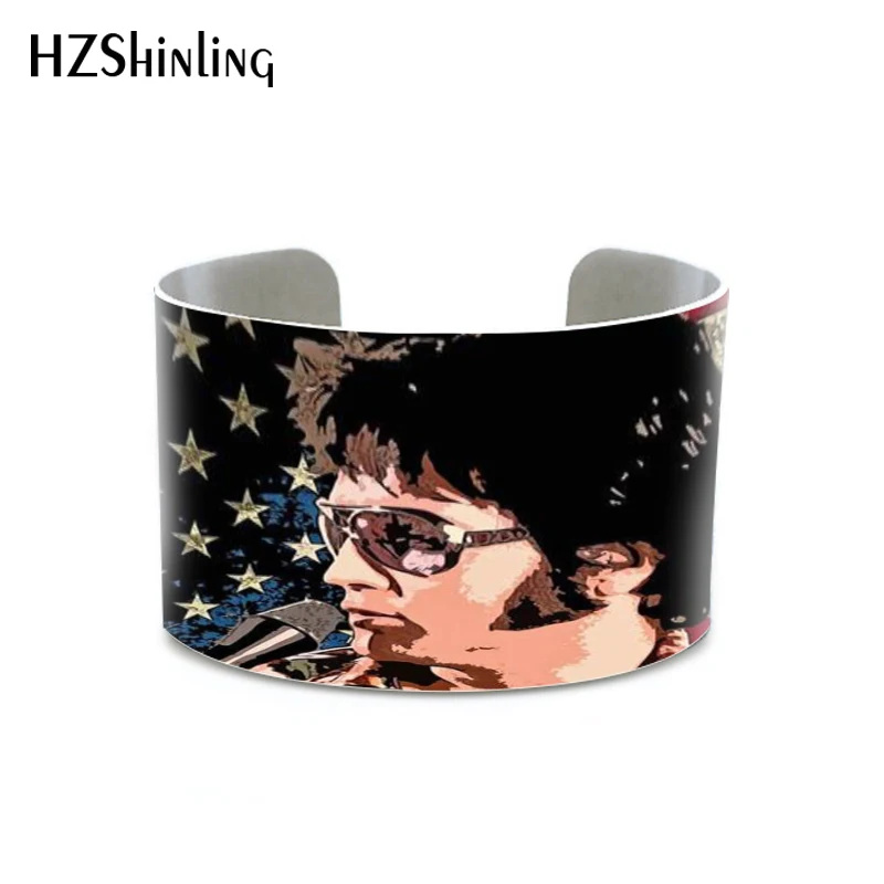 

2019 wholesale Elvis Presley UV oil painting bracelet Marilyn Monroe Michael Jackson Abraham Lincolne bangle for men free femme