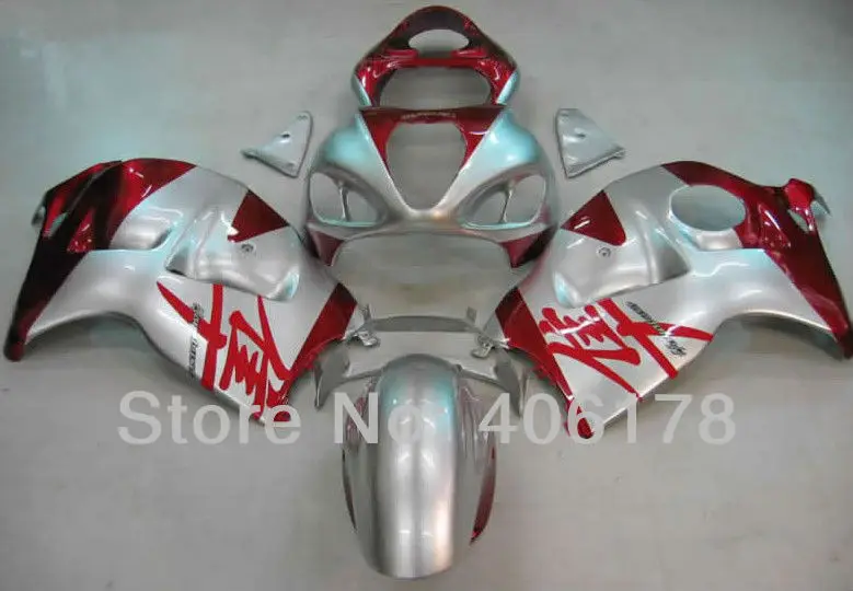 

GSXR1300 99-07 Set For GSX-1300 Hayabusa 1999-2007 Silver and Red Race Body Kits (Injection molding)