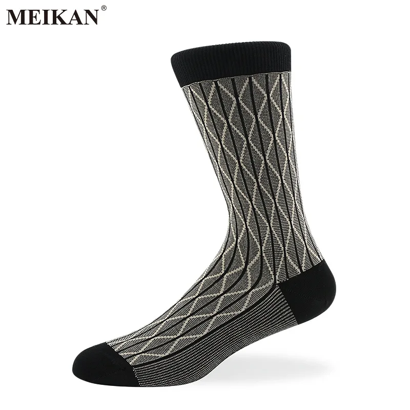

MKS2017004 MEIKANG Brand High Quality Men's Dress Socks Thin Mercerized Cotton Breathable Business Cotton Socks for Leather Shoe