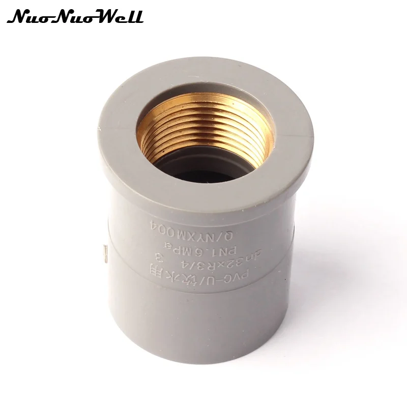 G 3/4'' Copper Female Thread 32mm Socket Straight PVC Connectors High