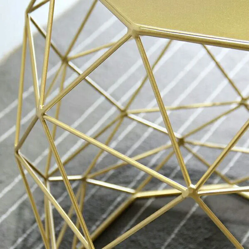 Metal Gold Color End Table Living Room Furniture Coffee Side Table
