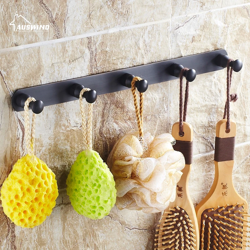 Черный латунный крючок для одежды ретро Античный полотенец в ванную|towel hooks