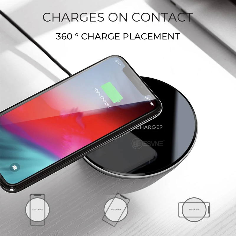VEEAII Qi 5 Вт Быстрое беспроводное зарядное устройство для iPhone MAX X XR XS 8 plus Samsung Galaxy S8 S9