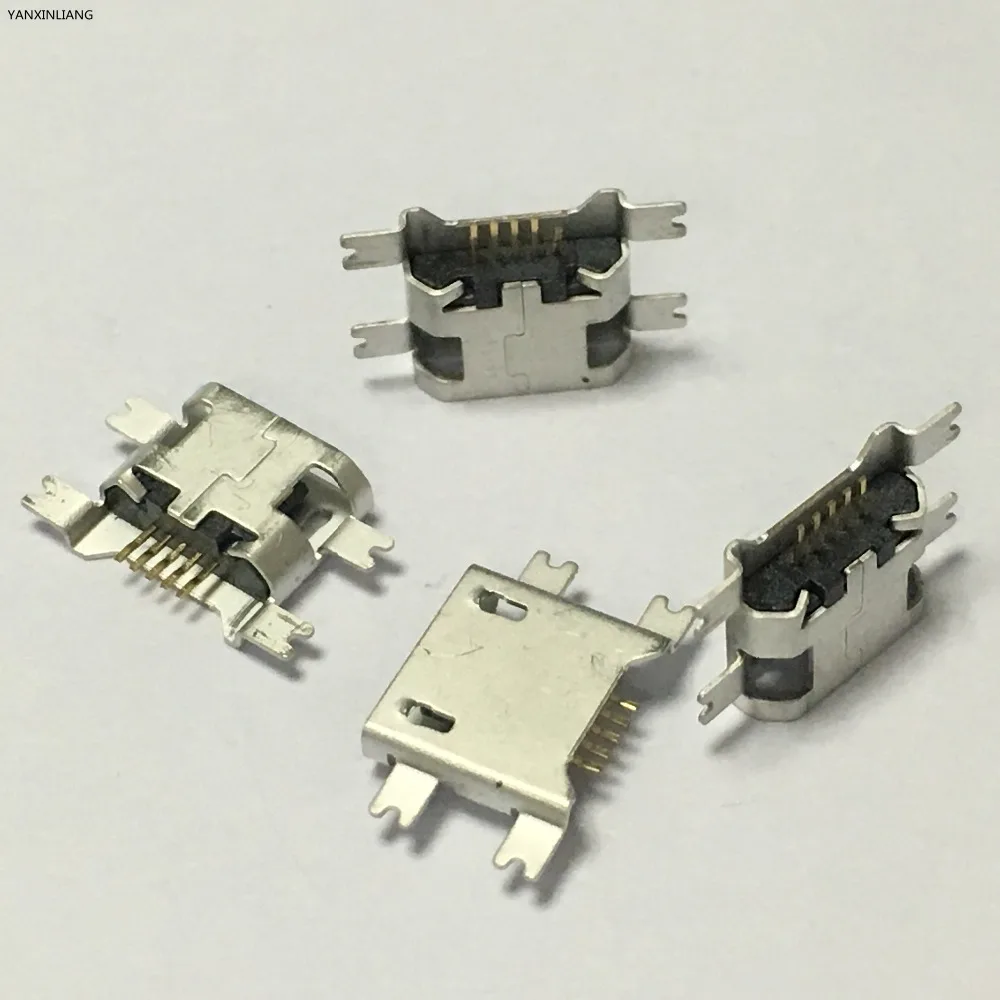 

10PCS Micro USB 5pin B type Female 4Legs SMT SMD For Mobile Phone Micro USB Jack Connector 5 pin Charging Socket Flat Mouth