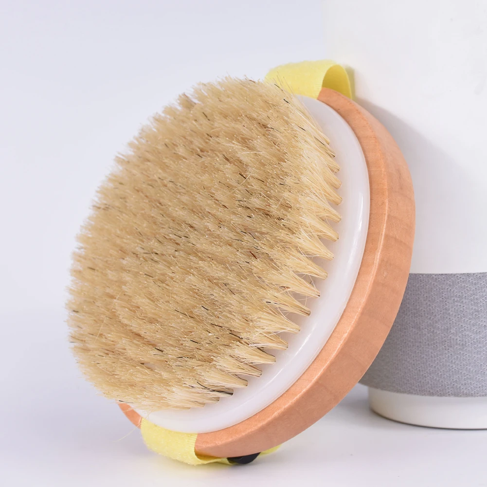 

Body Brush Dry Skin Bath Shower Brush Natural Bristles Bamboo Wood Skin Exfoliating Cleaning Brush Bathroom Bath Accessories