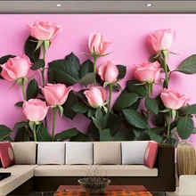 Beibehang 3D обои современный простой ТВ фон розовая роза гостиная спальня фон Фреска фото обои для стен 3 d