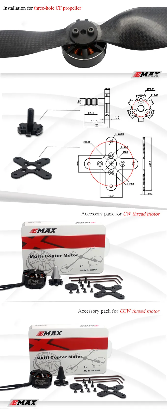 EMAX бесщеточный двигатель MT3110 700KV KV480 плюс резьбовой двигатель CW CCW Для RC FPV Мультикоптер Квадрокоптер