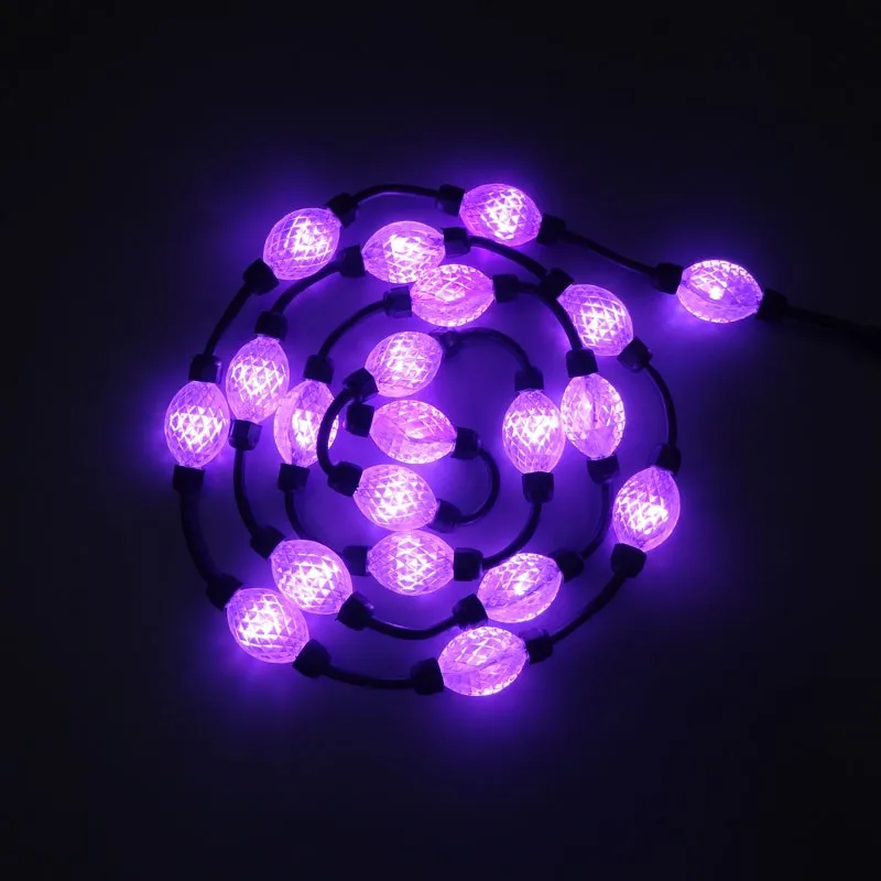 Ip67 Dc24v Ucs2903 Endereçável Full Color Clear Bola; 3d 35mm Diâmetro; 1.44 w; Dupla Face 3 Pcs 5050 Leds Cada Lado; 40 Pcs e string; 5 High Quality ip67