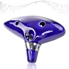 12 отверстий окарина прочный керамический альт среднего тона ToneC флейта синий инструмент