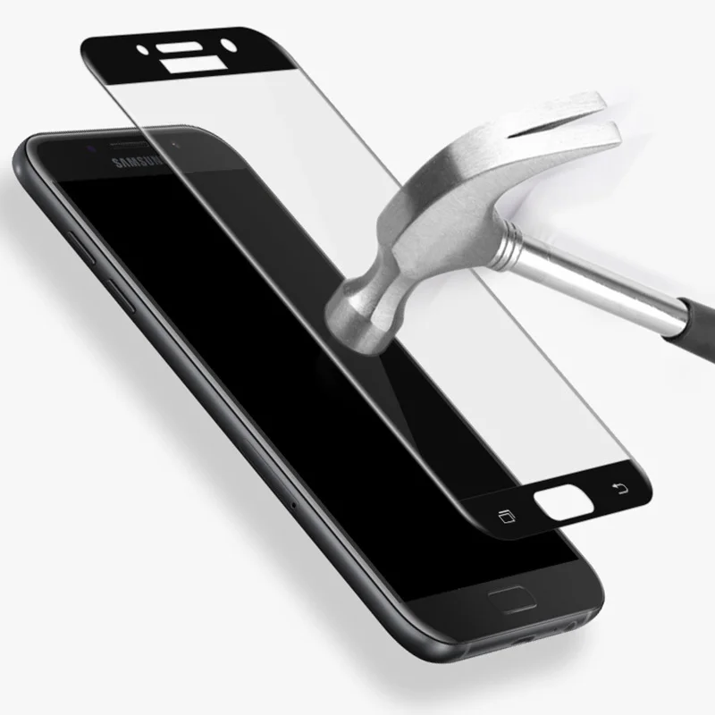 Изогнутое защитное закаленное стекло HD 5D с полным покрытием для Samsung Galaxy A8 Plus A7 A5