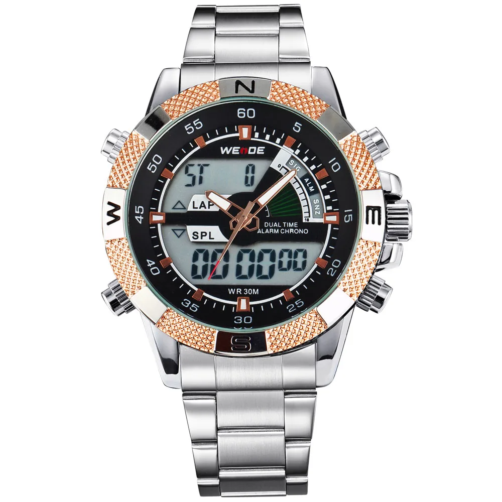 WEIDE Hodinky Muži Nejlepší značka Luxusní Quartz Muži LED Digitální hodinky Hodiny Muži Armáda Military Sport náramkové hodinky Relogio Masculino 2017
