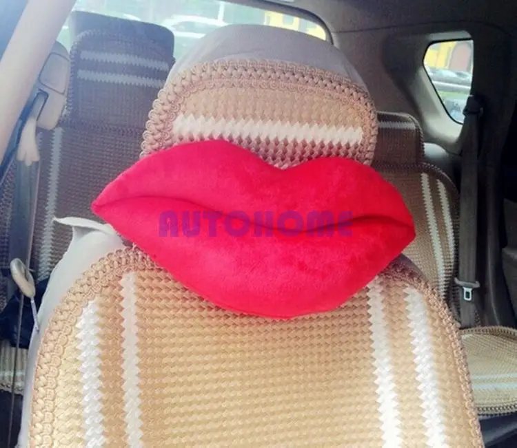

Red Big Lips Car Seat Neck Rest Belt Headrest Pads
