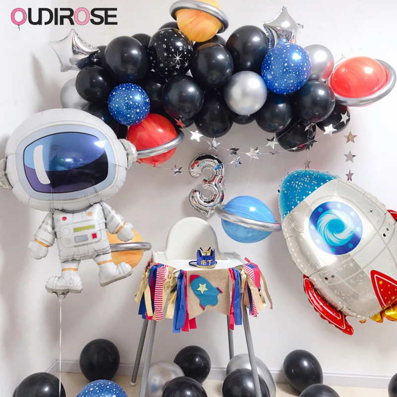 

Astronaut Spaceship Theme Boy's Dream Balloons Birthday Decoration Science Fiction World Kids Toys Baby Shower globos Supplies