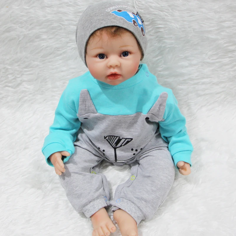 

22" silicone reborn dolls realistic newborn baby boy magnetic mouth soft touch dolls for children gift bonecas reborn