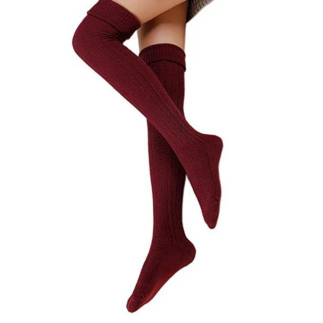 1 Pair Fashion Hot Women Stockings Warm Solid Thick High Over The Knee 