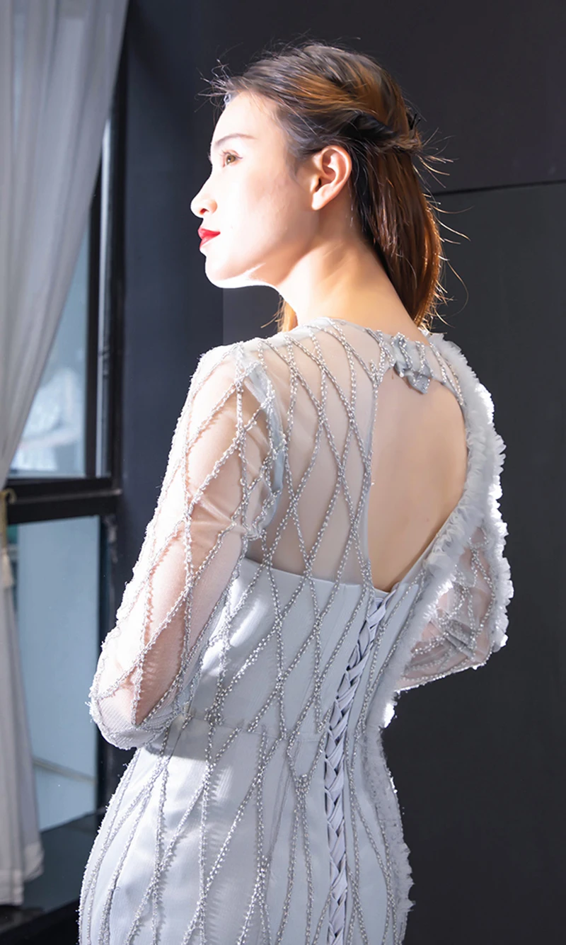 J66861 jancember elegant mermaid evening dresses long sleeve o-neck appliques formal dress women with train sukienki wieczorowe J66861 jancember elegant mermaid evening dresses long sleeve o-neck appliques formal dress women with train sukienki wieczorowe