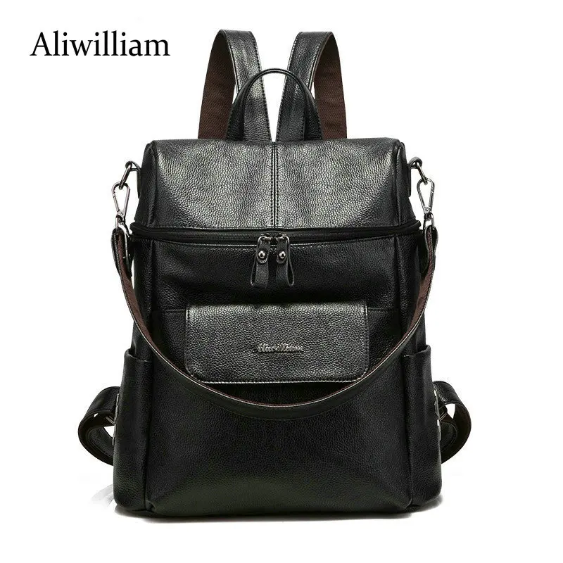 Aliwilliam font b Backpack b font font b Women b font Genuine Leather Bag font b