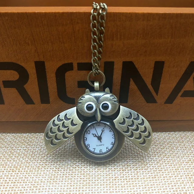 

2019 HP Potter Owl Watch Hogwartss Wings Toy Hedwig Letter Delivery Pocket Watch Necklace Steampunk Fly Thief Balls Clock Toys