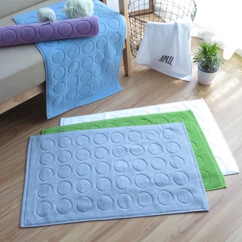 

100% Cotton Home Hotel Floor Towel Mat Bathroom Towels Absorbent Non-slip Carpets Step Foot Pad Bath Mat Rugs 75x45cm Karpet