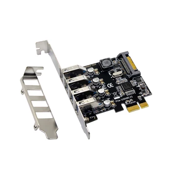 

4 Ports USB 3.0 Super Fast 5Gbps PCI-E Expansion Card PCI Express Adapter Converter Card Power Supply Module For Desktop PC