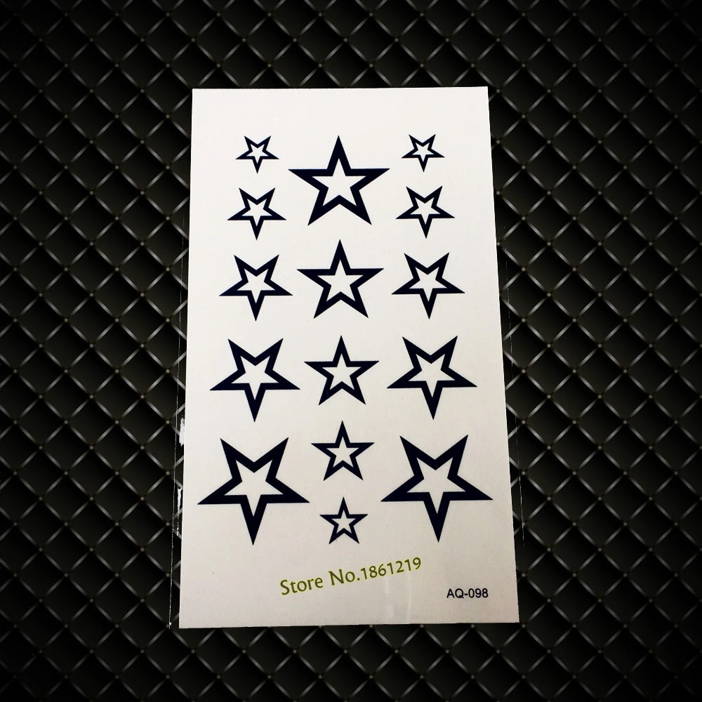 Online Shop Populer Hitam Bintang Stiker Tato Bintang Tahan Air Online Shop Populer Hitam Bintang Stiker Tato Bintang Tahan Air
