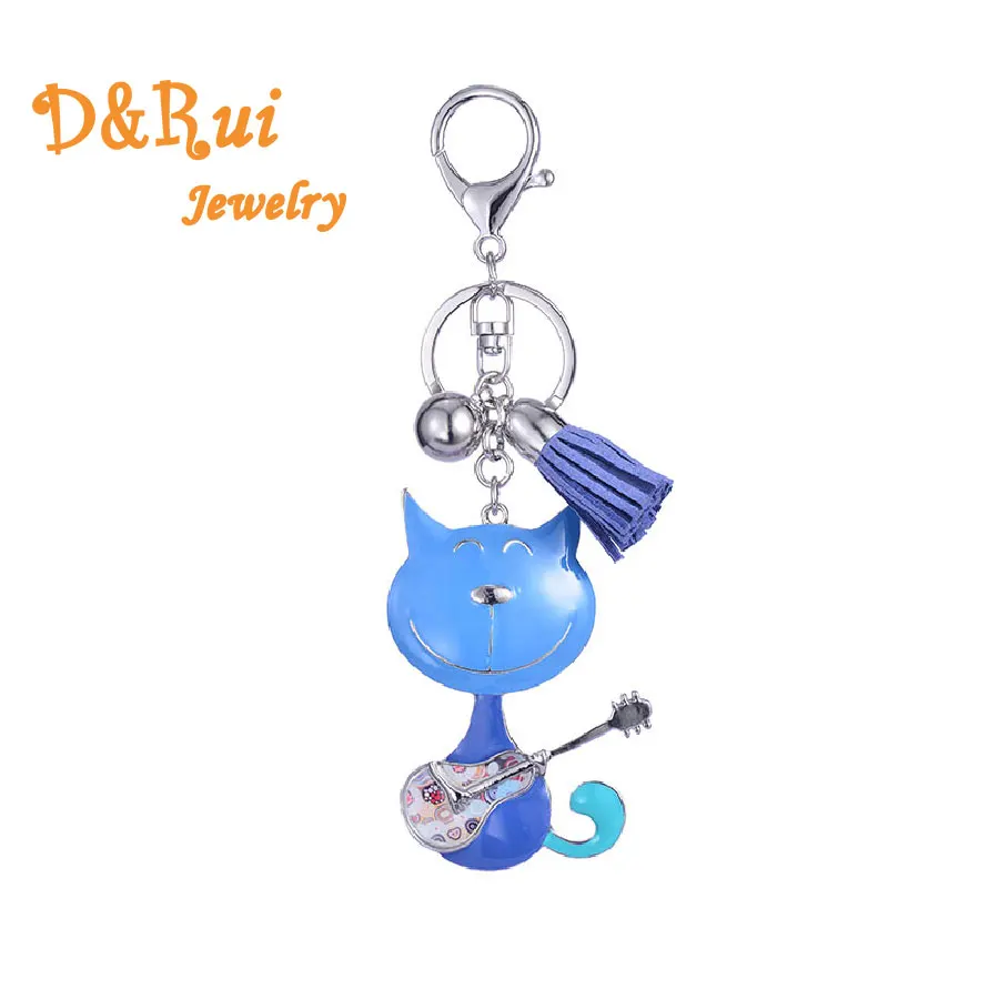 

Cat Pendant Key Chain For Women Girls Alloy Enamel Pet Bag Charm Key Ring Female Car Keychain Keyring For Girl 2019 Hot Sale