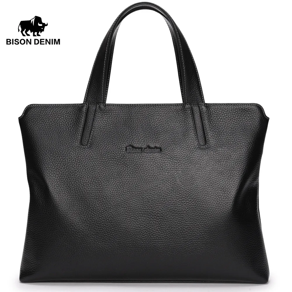 BISON DENIM fashion men bag genuine leather handbags shoulder bags cowhide business brand male briefcase laptop BISON DENIM fashion men bag genuine leather handbags shoulder bags cowhide business brand male briefcase laptop