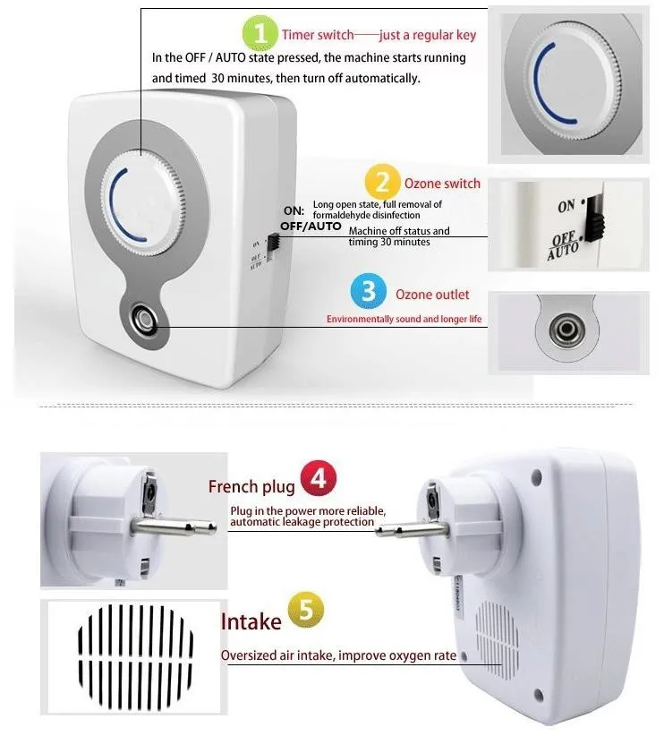 Очиститель воздуха домашний портативный концентратор кислорода воздуха ионизатор очистки воздуха озона, сильный эффект стерилизации