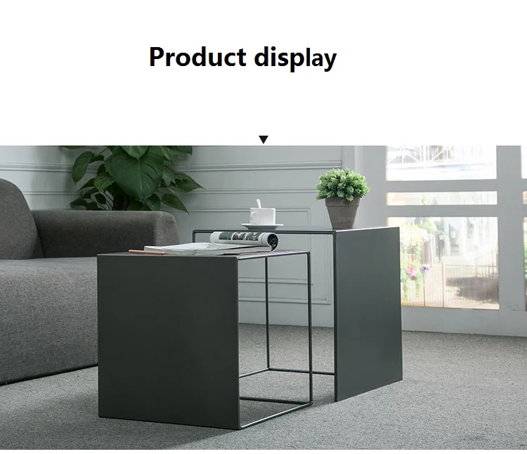 Кованая сторона Гладкий минималистичный современный журнальный столик диван угловой стол креативный Американский маленький квадратный стол приставные столики