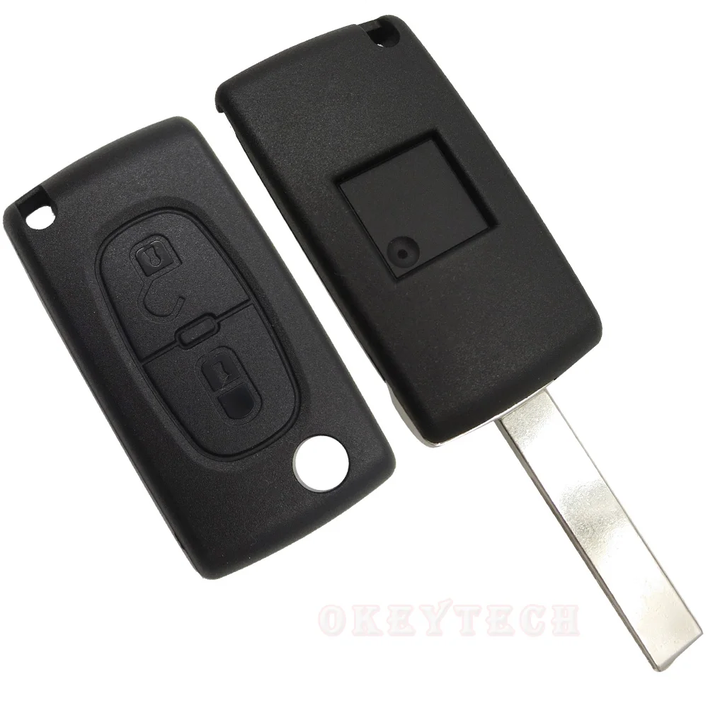 OkeyTech для Citroen C2 C3 C4 C5 C6 ключ оболочка 2 кнопки флип складной чехол дистанционного