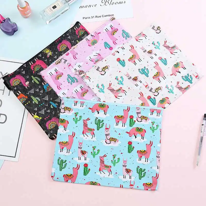 

Cute Cartoon Animal Cosmetic Bag Portable Women Makeup Bag Storage Pouch Zipper Professional Toiletry Wash Kit