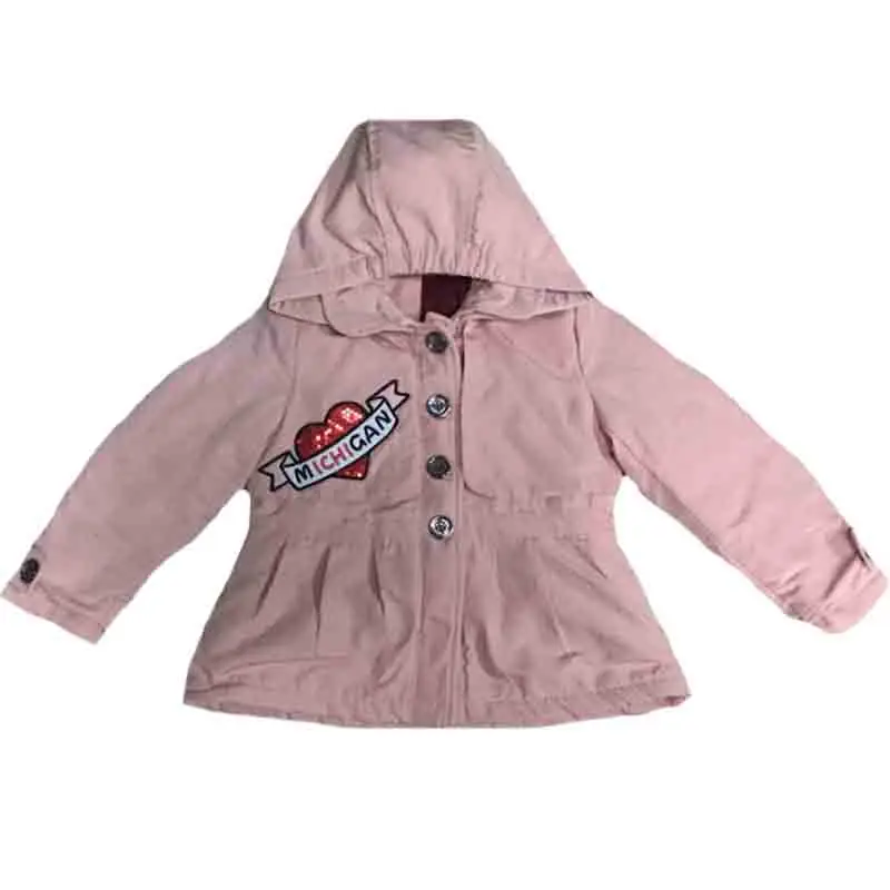 2017 Cute Fashion Pink Long sleeve Girl Coat Winter Jacket Kids Warm