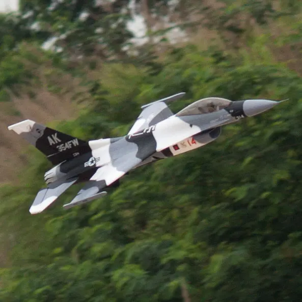RC самолет EDF jet Flightline F16 70 мм черный Камуфляжный модель 6S RTF (готов к полету) без