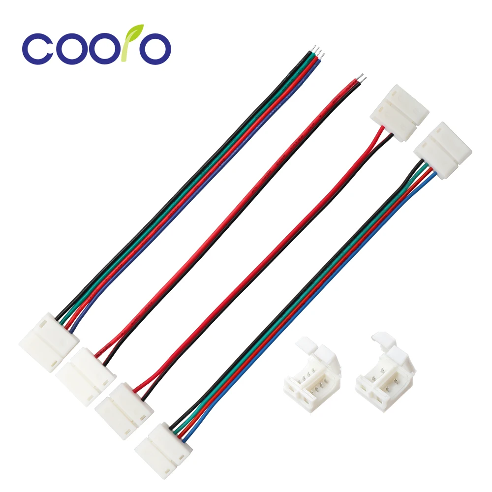 

LED Strip Connectors 2pin / 4pin 10mm Waterproof Free Welding Connector for RGB / Single Color LED Strip 5pcs/lot