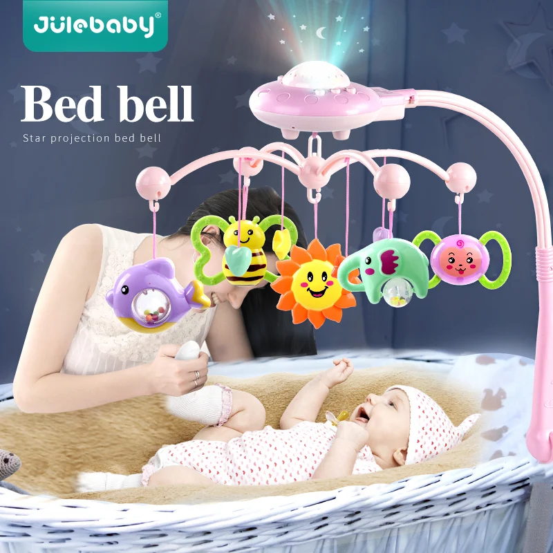 

newborn infant toddler baby toys 0-12 months for children kids boys girls on bed bell electric cribs mobile musical box rattles