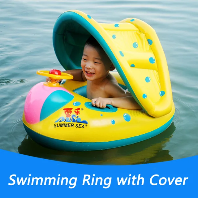 Buy Children's Swimming Ring With Sun Cover Seat