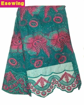 

2019 Teal Guipure French Lace Fabric High Quality African Tulle Lace Fabric With Stone Luxure Nigerian Lace Fabrics For Women