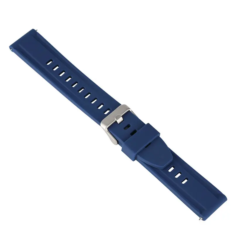 Синий сменный ремешок для часов 18 мм 20 мм 22 мм 24 мм Премиум Водонепроницаемые силиконовые часы ремешок Пряжка из нержавеющей стали