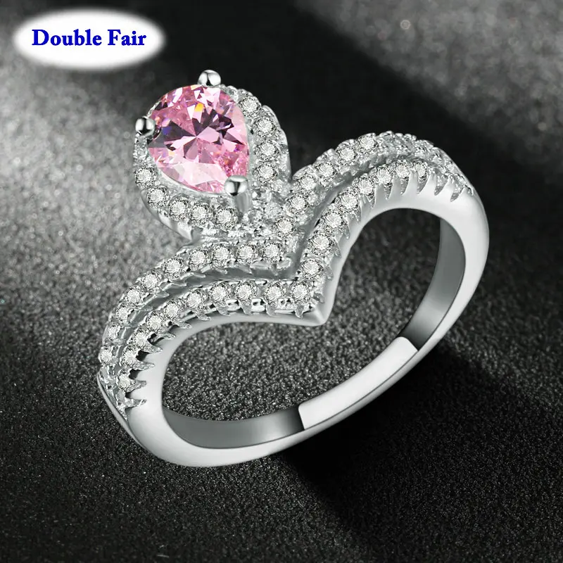 Buy Top Quality Cubic Zirconia Water Drop Pink Crystal