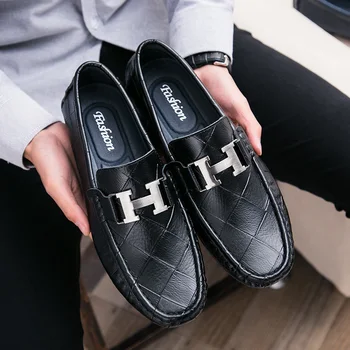 

Men Oxford Shoes Genuine Leather Fashion Driving Shoes Soft Comfortable Men'S Casual Shoes British Style Men Boat Shoes Formal