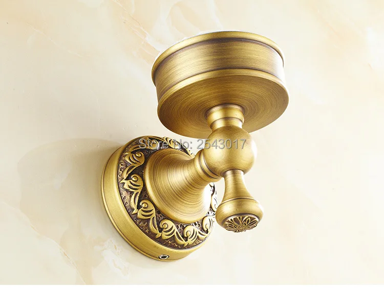 Роскошный античный бронзовый держатель для туалетной щетки настенный Аксессуары для ванной комнаты аппаратные средства Керамика чашка с щетка для чистки ZR2403