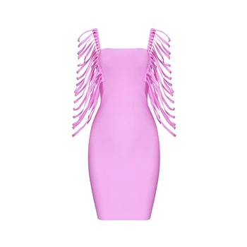 

Wholesale 5 Colors Sexy Hollow Out Short Sleeve Orange Yellow Bodycon Bandage Dress Elegant Party Dress