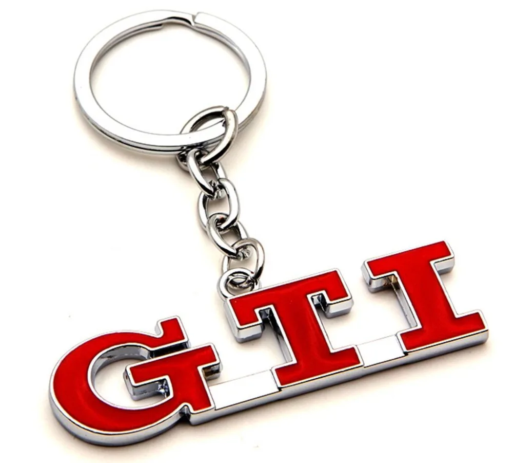 Red 3D GTI Car Logo Key Chain Keychain Key Ring Keyrings key Fob For VW Golf